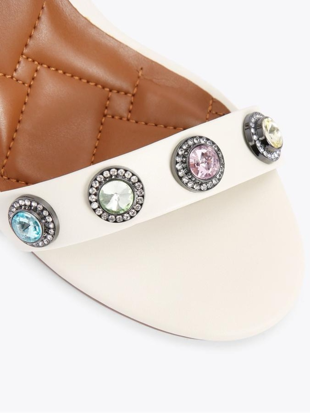 NIB Kurt Geiger OCTAVIA HEELED Sandals with Multicolor Gem Embellishments
